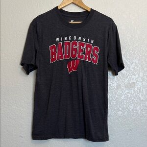 Wisconsin Badgers Men's Charcoal Tee - Medium